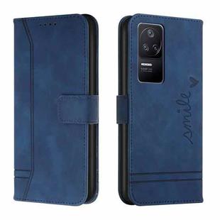 For Xiaomi Poco F4 Retro Skin Feel Horizontal Flip Leather Phone Case(Blue)