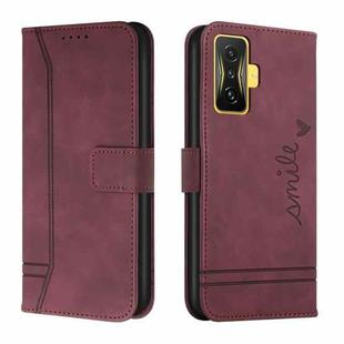 For Xiaomi Poco F4 GT Retro Skin Feel Horizontal Flip Leather Phone Case(Wine Red)