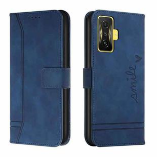 For Xiaomi Poco F4 GT Retro Skin Feel Horizontal Flip Leather Phone Case(Blue)