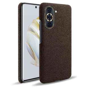 For Huawei nova 10 Pro Cloth Coated Hard Plastic Phone Case(Brown)