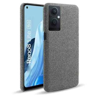 For OPPO Reno8 Lite Cloth Coated Hard Plastic Phone Case(Grey)