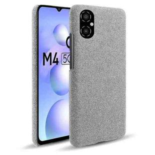 For Xiaomi Poco M4 5G Cloth Coated Hard Plastic Phone Case(Light Grey)