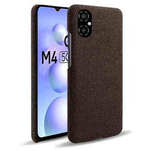 For Xiaomi Poco M4 5G Cloth Coated Hard Plastic Phone Case(Brown)