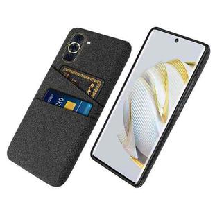 For Huawei nova 10 Pro Cloth Coated Hard Plastic Card Slots Phone Case(Black)
