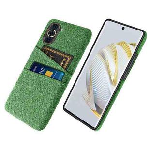 For Huawei nova 10 Pro Cloth Coated Hard Plastic Card Slots Phone Case(Green)