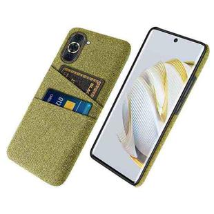 For Huawei nova 10 Cloth Coated Hard Plastic Card Slots Phone Case(Yellow)