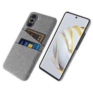 For Huawei nova 10 Cloth Coated Hard Plastic Card Slots Phone Case(Light Grey)