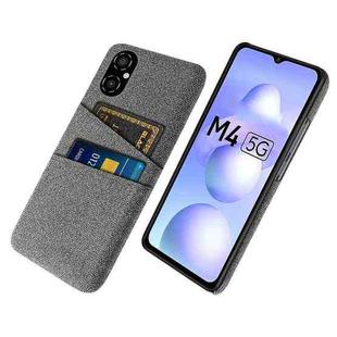 For Xiaomi Poco M4 5G Cloth Coated Hard Plastic Card Slots Phone Case(Grey)
