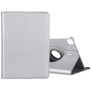 For iPad Pro 12.9 2022 / 2021 / 2020 Litchi Texture Horizontal Flip 360 Degrees Rotation Leather Tablet Case with Holder(Silver)