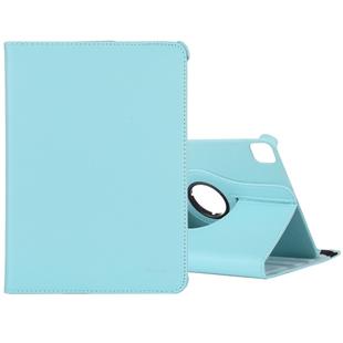 For iPad Pro 12.9 2022 / 2021 / 2020 Litchi Texture Horizontal Flip 360 Degrees Rotation Leather Tablet Case with Holder(Light Blue)