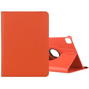 For iPad Pro 12.9 2022 / 2021 / 2020 Litchi Texture Horizontal Flip 360 Degrees Rotation Leather Tablet Case with Holder(Orange)