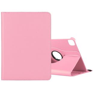For iPad Pro 11 2022 / 2021 / 2020 / iPad Air 2020 10.9 Litchi Texture Horizontal Flip 360 Degrees Rotation Leather Tablet Case with Holder(Pink)