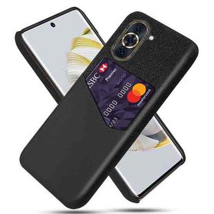 For Huawei nova 10 Pro Cloth Texture PC + PU Leather Back Cover Shockproof Case with Card Slot(Black)