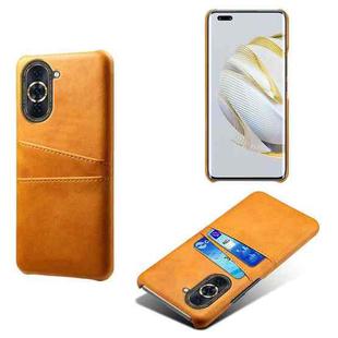 For Huawei nova 10 Pro Calf Texture Card Slots PC+PU Leather Phone Case(Orange)