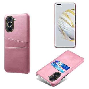 For Huawei nova 10 Pro Calf Texture Card Slots PC+PU Leather Phone Case(Pink)