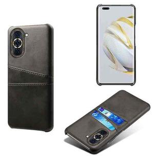 For Huawei nova 10 Pro Calf Texture Card Slots PC+PU Leather Phone Case(Black)