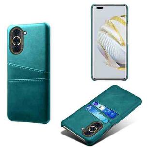 For Huawei nova 10 Pro Calf Texture Card Slots PC+PU Leather Phone Case(Green)