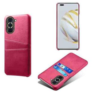 For Huawei nova 10 Pro Calf Texture Card Slots PC+PU Leather Phone Case(Rose Red)