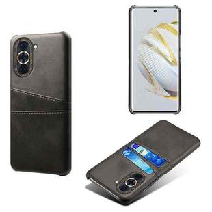 For Huawei nova 10 Calf Texture Card Slots PC+PU Leather Phone Case(Black)