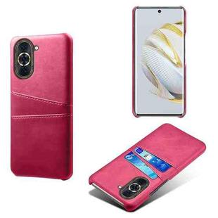 For Huawei nova 10 Calf Texture Card Slots PC+PU Leather Phone Case(Rose Red)