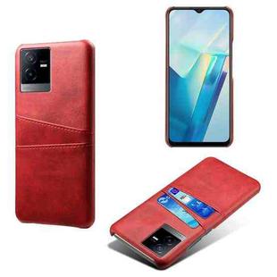 For vivo T2x Calf Texture Card Slots PC+PU Leather Phone Case(Red)