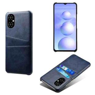 For Xiaomi Poco M4 5G Calf Texture Card Slots PC+PU Leather Phone Case(Blue)