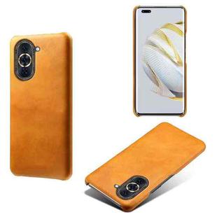 For Huawei nova 10 Pro Calf Texture PC + PU Phone Case(Orange)