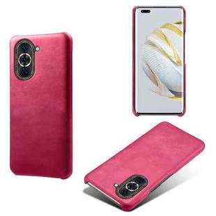 For Huawei nova 10 Pro Calf Texture PC + PU Phone Case(Rose Red)