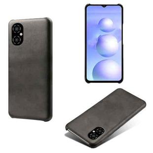 For Xiaomi Poco M4 5G Calf Texture PC + PU Phone Case(Black)