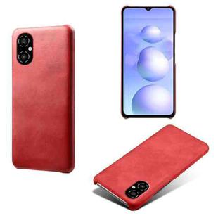 For Xiaomi Poco M4 5G Calf Texture PC + PU Phone Case(Red)