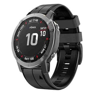 For Garmin Fenix 7 Vertical Stripes Two-color Silicone Watch Band(Carbon Gray Black)