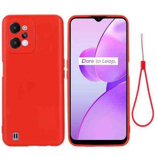 For Realme C31 4G Pure Color Liquid Silicone Shockproof Full Coverage Phone Case(Red)