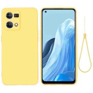 For OPPO Reno 7 4G Global/F21 Pro 4G Pure Color Liquid Silicone Shockproof Full Coverage Phone Case(Yellow)