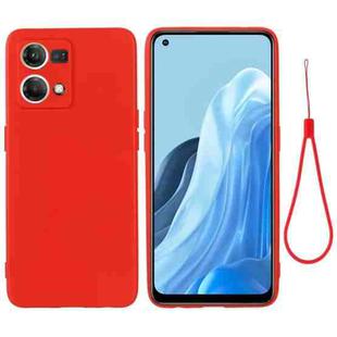 For OPPO Reno 7 4G Global/F21 Pro 4G Pure Color Liquid Silicone Shockproof Full Coverage Phone Case(Red)
