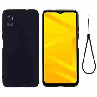 For ZTE Blade A71 2021 Pure Color Liquid Silicone Shockproof Full Coverage Phone Case(Black)