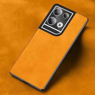 For OPPO Reno8 Pro Frosted Skin Feel Phone Case(Light Red Orange)