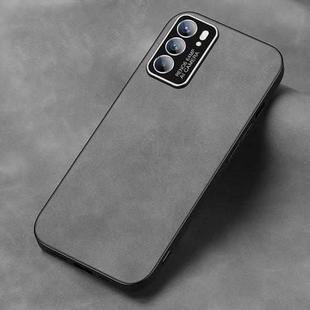 For OPPO Reno6 Frosted Skin Feel Phone Case(Silver Grey)