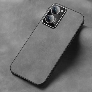 For OPPO Reno7 Frosted Skin Feel Phone Case(Silver Grey)