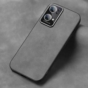 For OPPO Reno7 Pro Frosted Skin Feel Phone Case(Silver Grey)