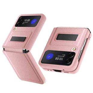 For Samsung Galaxy Z Flip4 GKK Litchi Texture Magnetic Holder Phone Case(Pink)