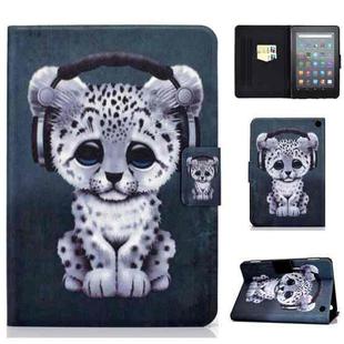 For Amazon Kindle Fire 7 2022 Electric Horizontal Flat Painted Leather Tablet Case(Music Panther)