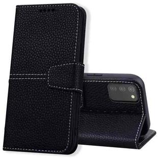For Samsung Galaxy A03s 164mm EU Version Litchi RFID Leather Phone Case(Black)