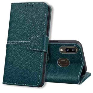 For Samsung Galaxy A20 / A30 Litchi RFID Leather Phone Case(Green)