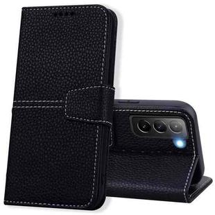 For Samsung Galaxy S22 5G Litchi RFID Leather Phone Case(Black)