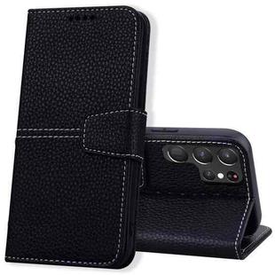 For Samsung Galaxy S22 Ultra 5G Litchi RFID Leather Phone Case(Black)