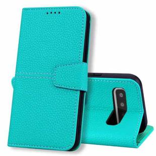 For Samsung Galaxy S10+ Litchi RFID Leather Phone Case(Malachite Blue)