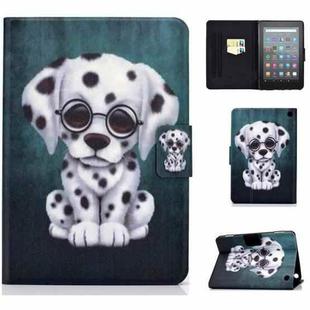 For Amazon Kindle Fire 7 2022 Electric Horizontal Flat Painted Leather Tablet Case(Dalmatian)