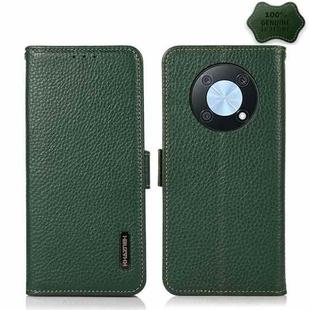 For Huawei nova Y90 / Enjoy 50 Pro KHAZNEH Litchi Texture RFID Genuine Leather Phone Case(Green)