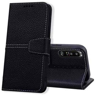 For Sony Xperia 1 III Litchi RFID Leather Phone Case(Black)