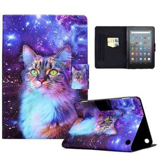 For Amazon Kindle Fire 7 2022 Electric Pressed Smart Leather Tablet Case(Star Cat)